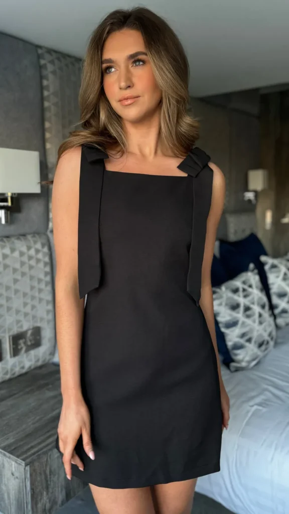 TIMELY Going Out Dresses | Occasion Dresses^Abriella Black Bow Shoulder Detail Mini Dress