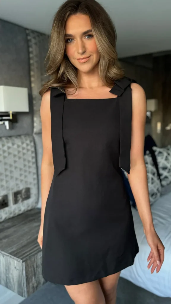 TIMELY Going Out Dresses | Occasion Dresses^Abriella Black Bow Shoulder Detail Mini Dress