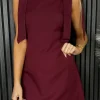 TIMELY Going Out Dresses | Occasion Dresses^Abriella Burgundy Bow Shoulder Detail Mini Dress