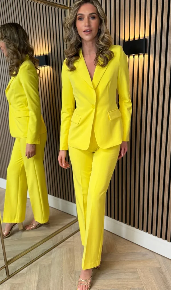 ATTENTIF Trousers | Co-ords^Adaline Yellow Trousers & Blazers Co Ord