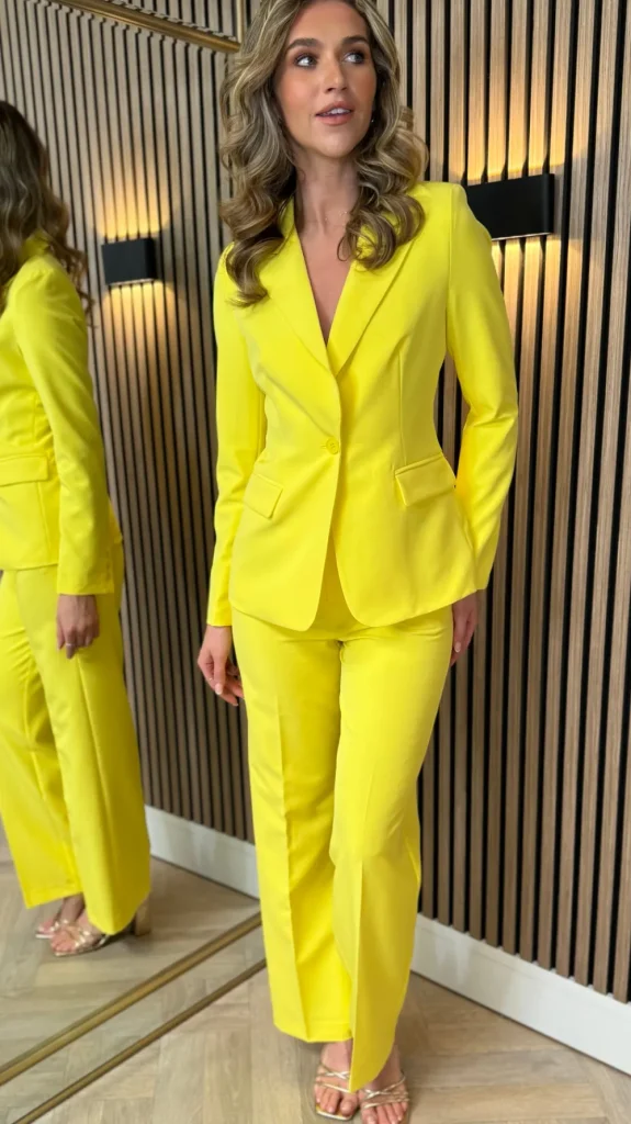 ATTENTIF Trousers | Co-ords^Adaline Yellow Trousers & Blazers Co Ord