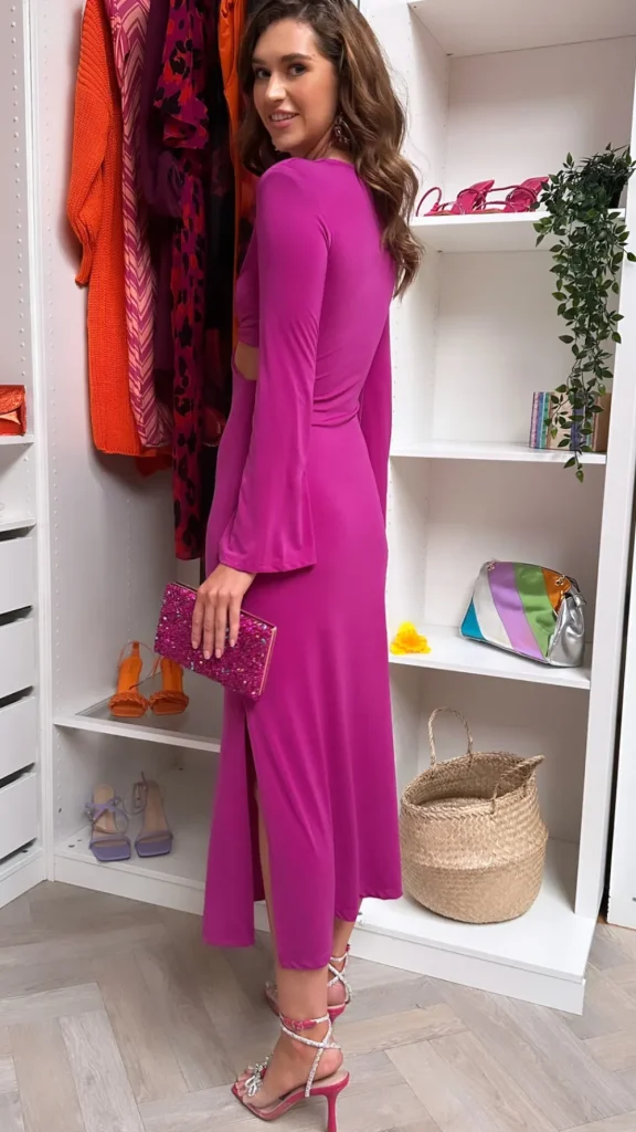 CC Fitted Dresses | Occasion Dresses^Adelaide Fuchsia Cut Out Midi Dress