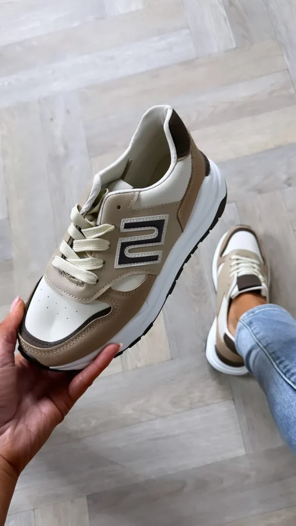PARIS FASHION SHOPS Trainers^Adia Khaki & Camel Chunky Trainers
