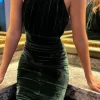 AX PARIS Going Out Dresses | Occasion Dresses^Aisla Green Velvet Halterneck Midi Dress