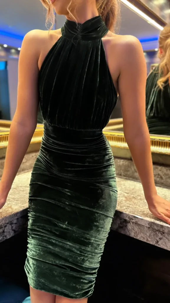 AX PARIS Going Out Dresses | Occasion Dresses^Aisla Green Velvet Halterneck Midi Dress