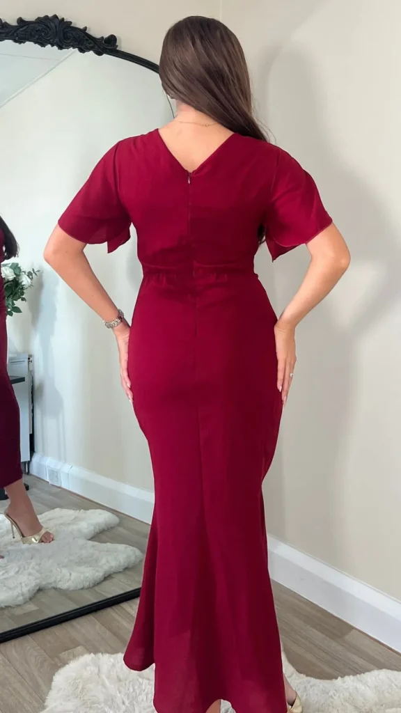 GIRL IN MIND Going Out Dresses | Occasion Dresses^Alexa Burgundy Ruched Detail Midi Dress
