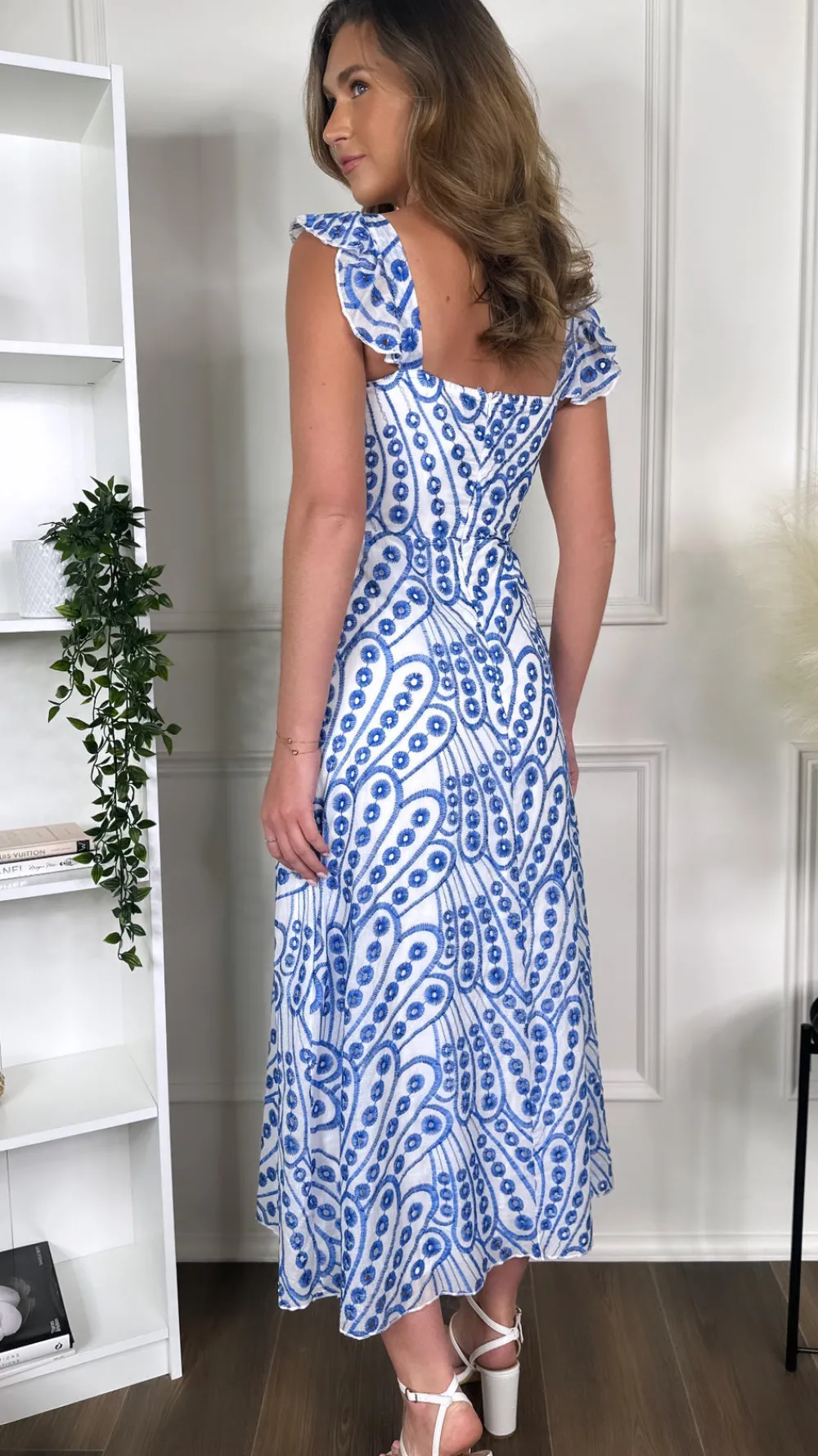 alivia_blue_broderie_angl_3.webp GIRL IN MIND Going Out Dresses | Occasion Dresses^Alivia Blue Broderie Anglaise Maxi Dress