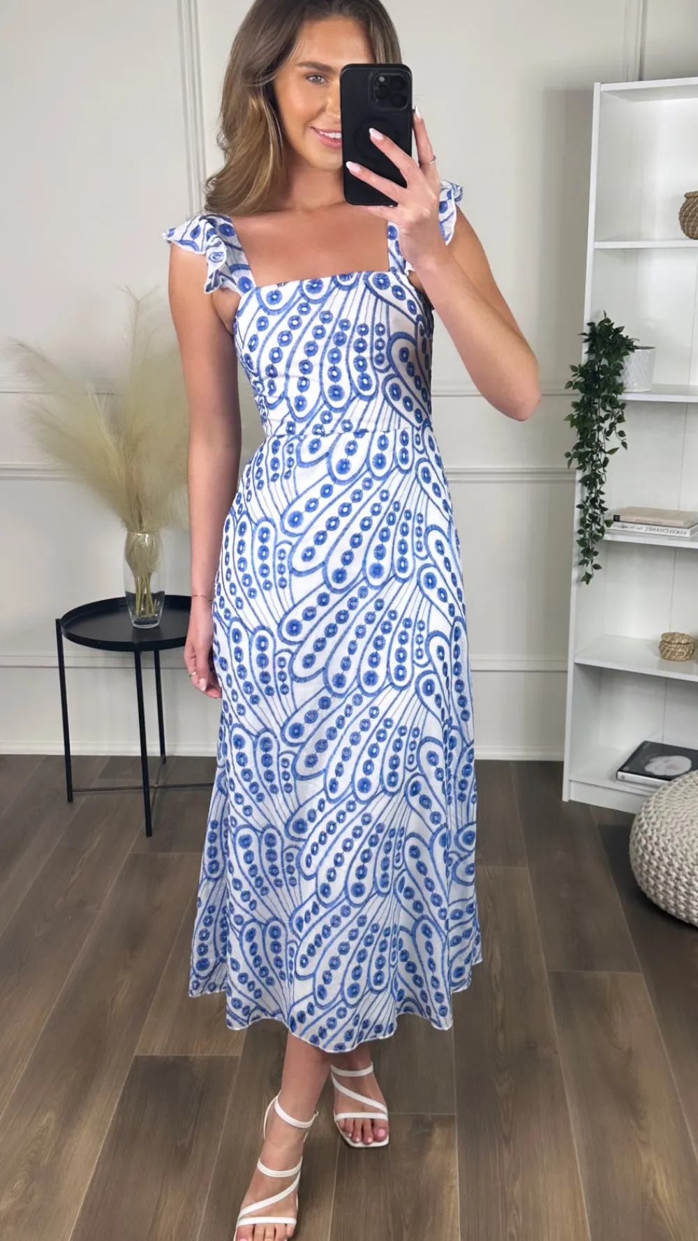 alivia_blue_broderie_angl_4.webp GIRL IN MIND Going Out Dresses | Occasion Dresses^Alivia Blue Broderie Anglaise Maxi Dress
