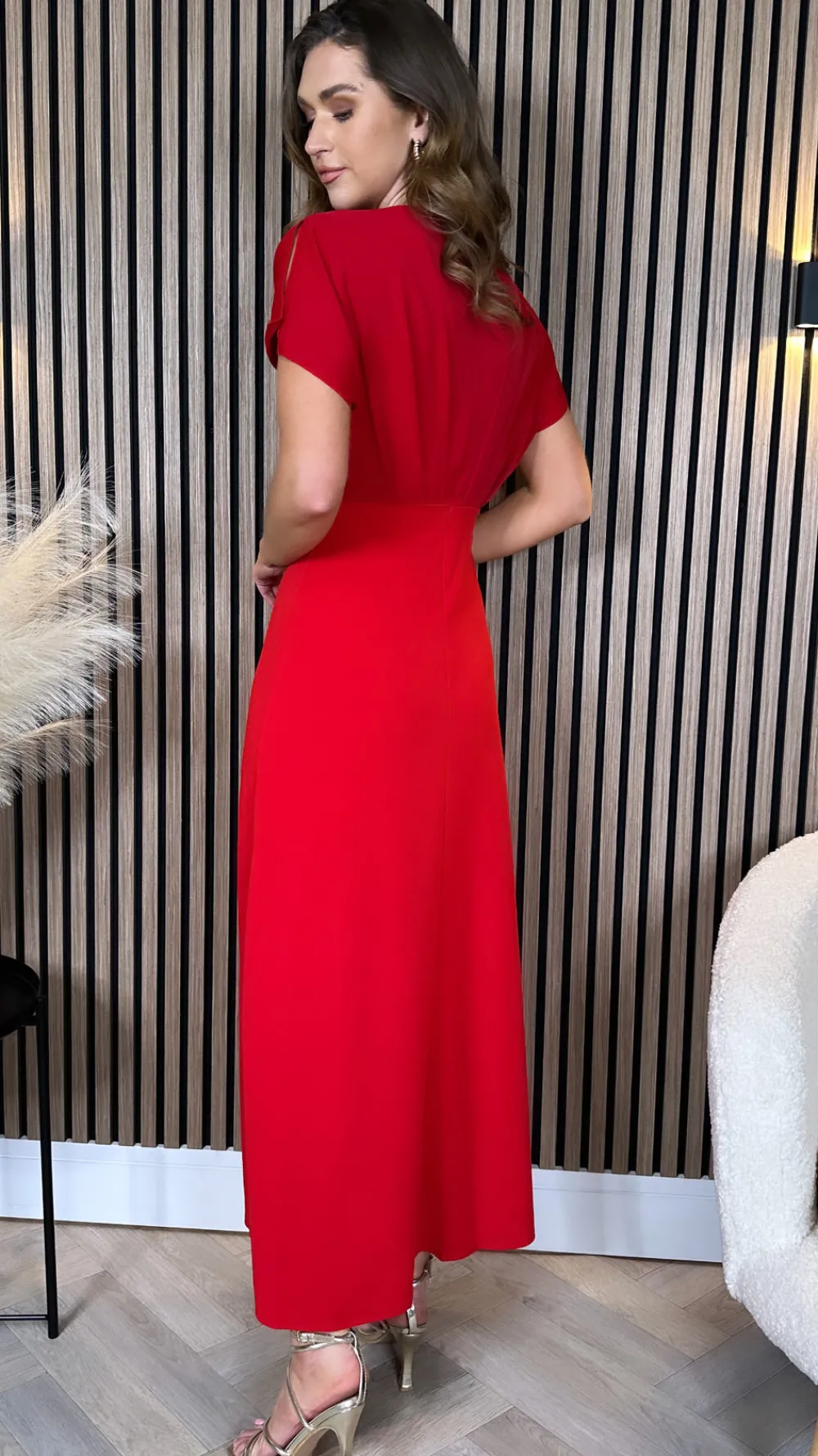 ally_red_wrap_detail_top__3.webp COPPEROSE Going Out Dresses | Occasion Dresses^Ally Red Wrap Detail Top Midi Dress