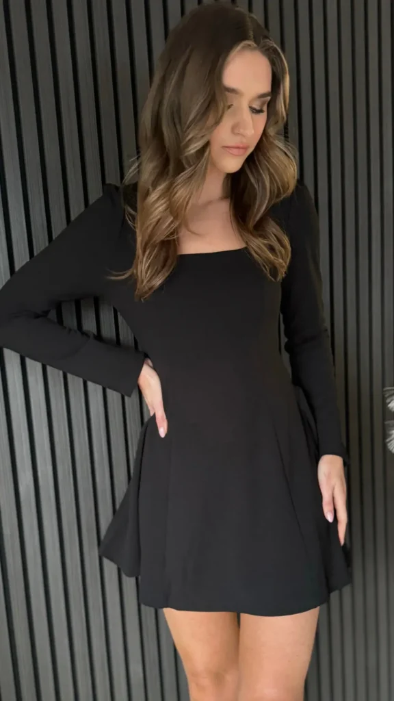 TIMELY Fitted Dresses | Going Out Dresses^Alysse Black Square Neck Mini Dress