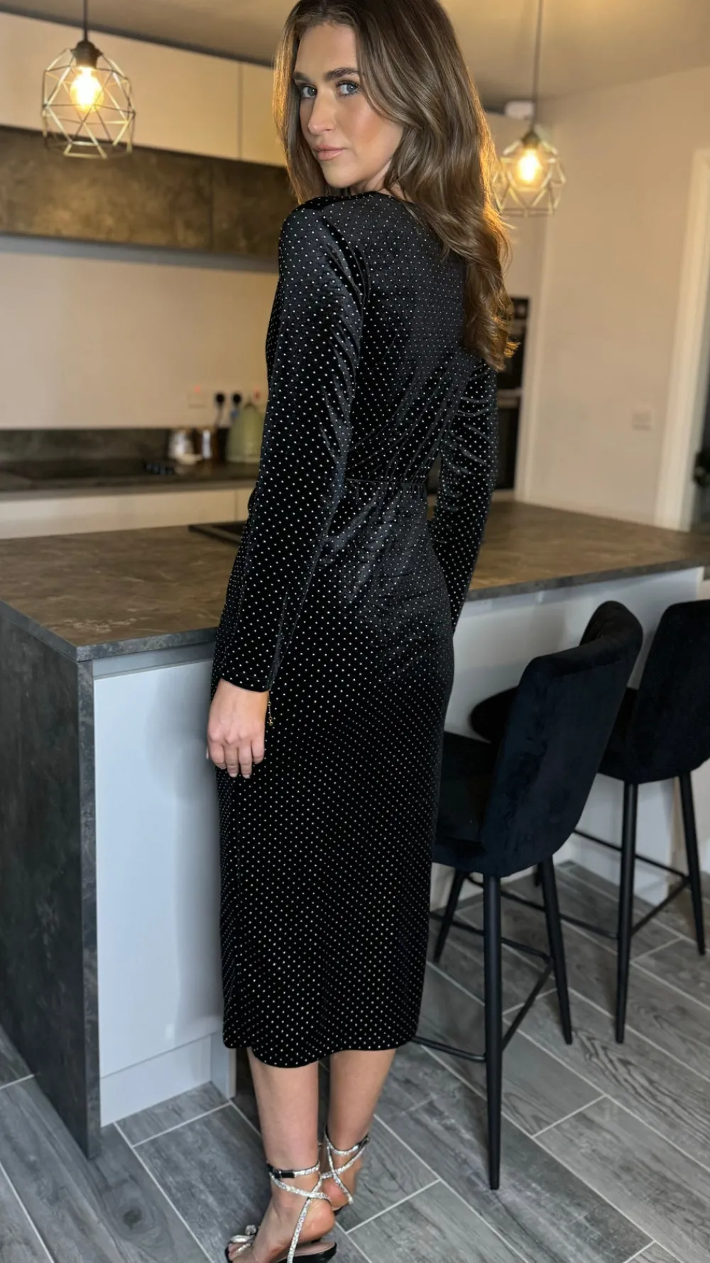 anakin_black_velvet_diama_5.webp LORIANE Going Out Dresses | Occasion Dresses^Anakin Black Velvet Diamante Midi Dress