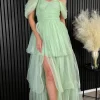 CANDICE FAIRE Going Out Dresses | Occasion Dresses^Anastasia Sage Off Shoulder Tulle Maxi Dress