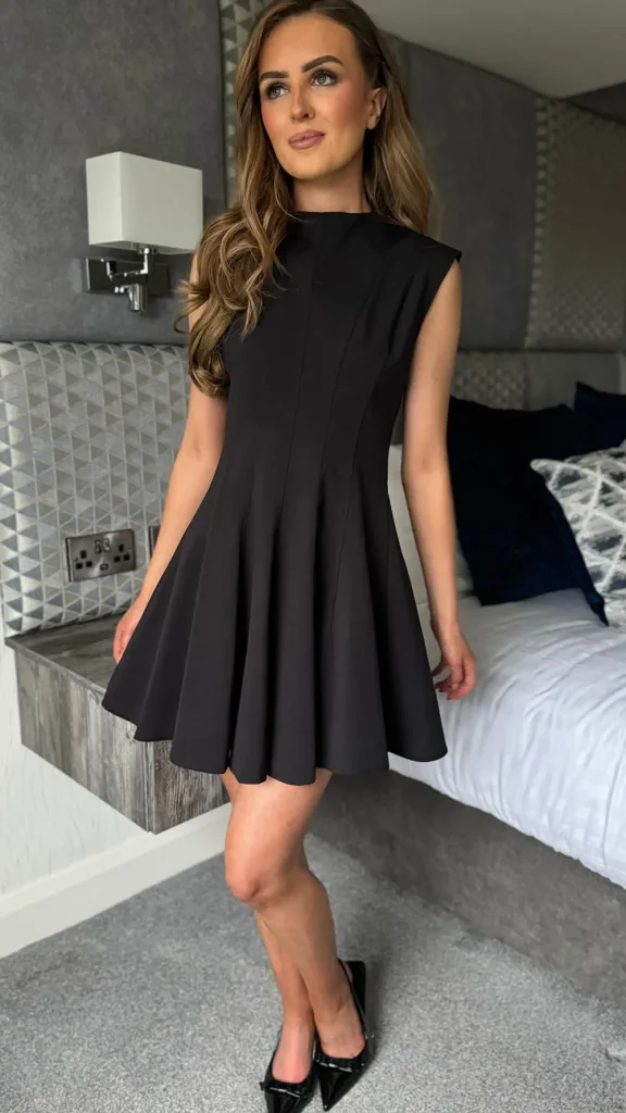 COPPEROSE Day Dresses | Going Out Dresses^Andie Black High Neck Skater Mini Dress