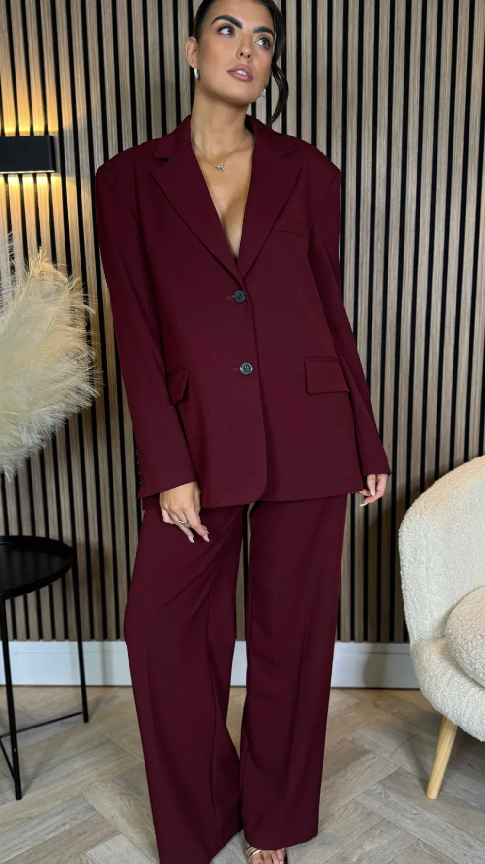 angelica_burgundy_trouser_5.webp ATTENTIF Co-ords | Blazers^Angelica Burgundy Trousers & Blazer Co Ord