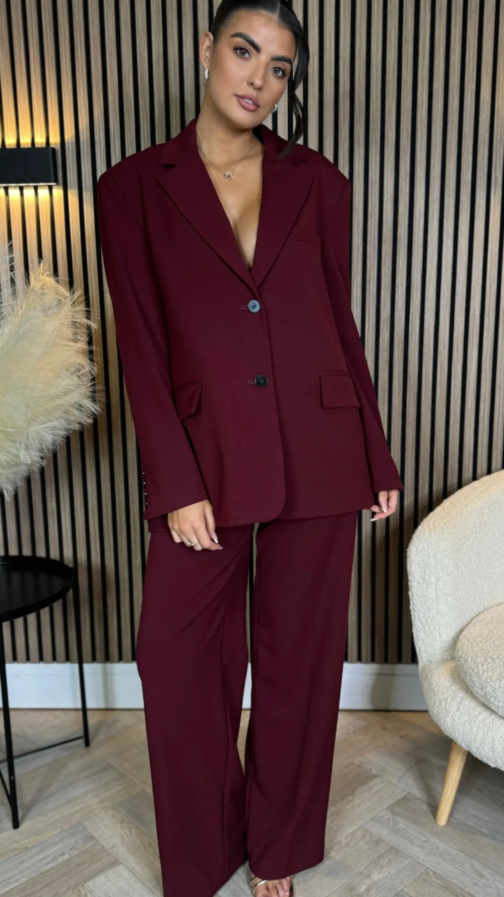 angelica_burgundy_trouser_7.webp ATTENTIF Co-ords | Blazers^Angelica Burgundy Trousers & Blazer Co Ord