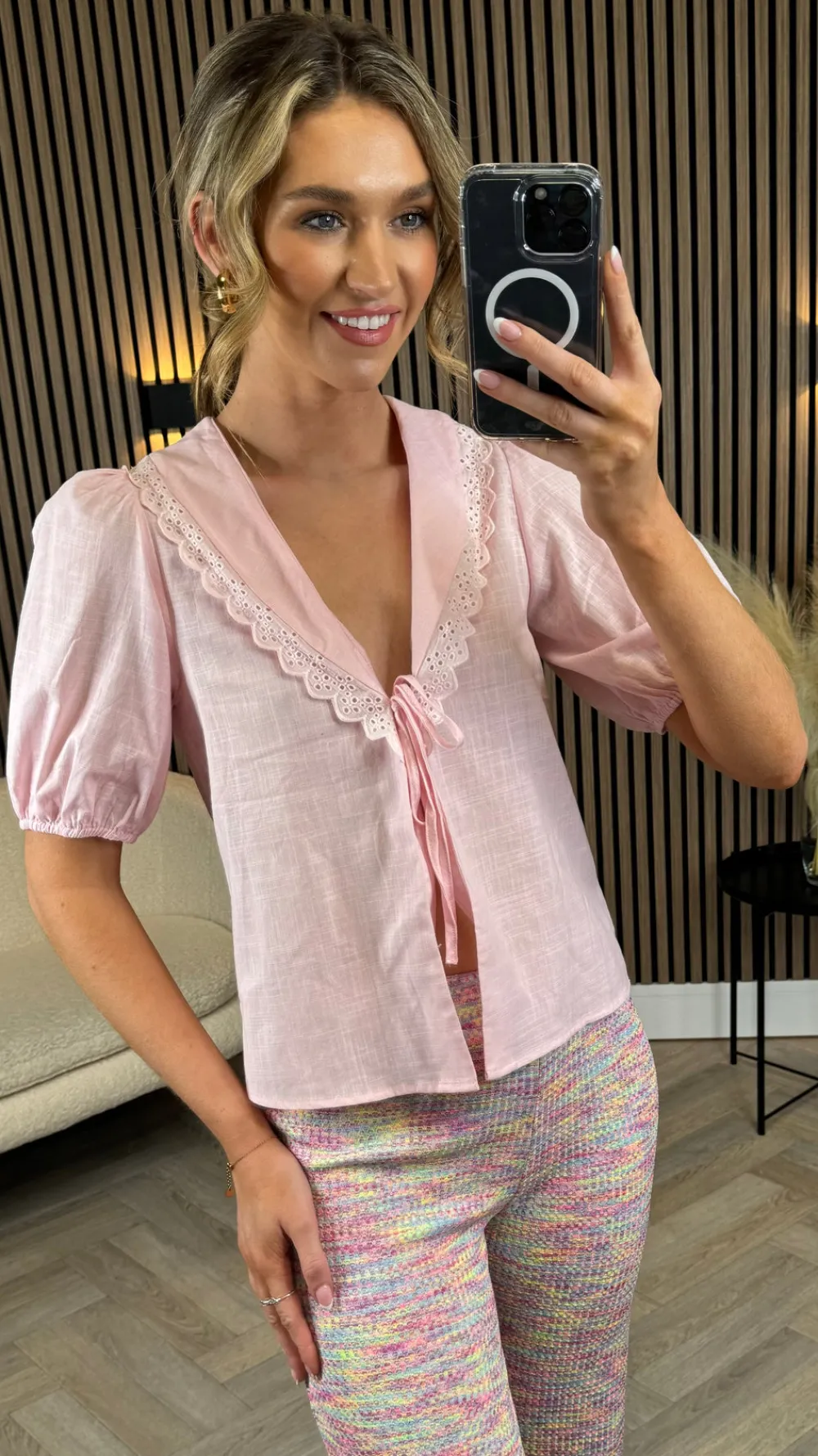 anya_baby_pink_tie_detail_6.webp So Twice Tops^Anya Baby Pink Tie Detail Top