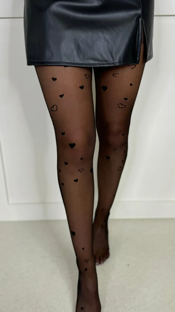 JESSYLIA Tights^Archie Black Heart Detail 20 Denier Tights