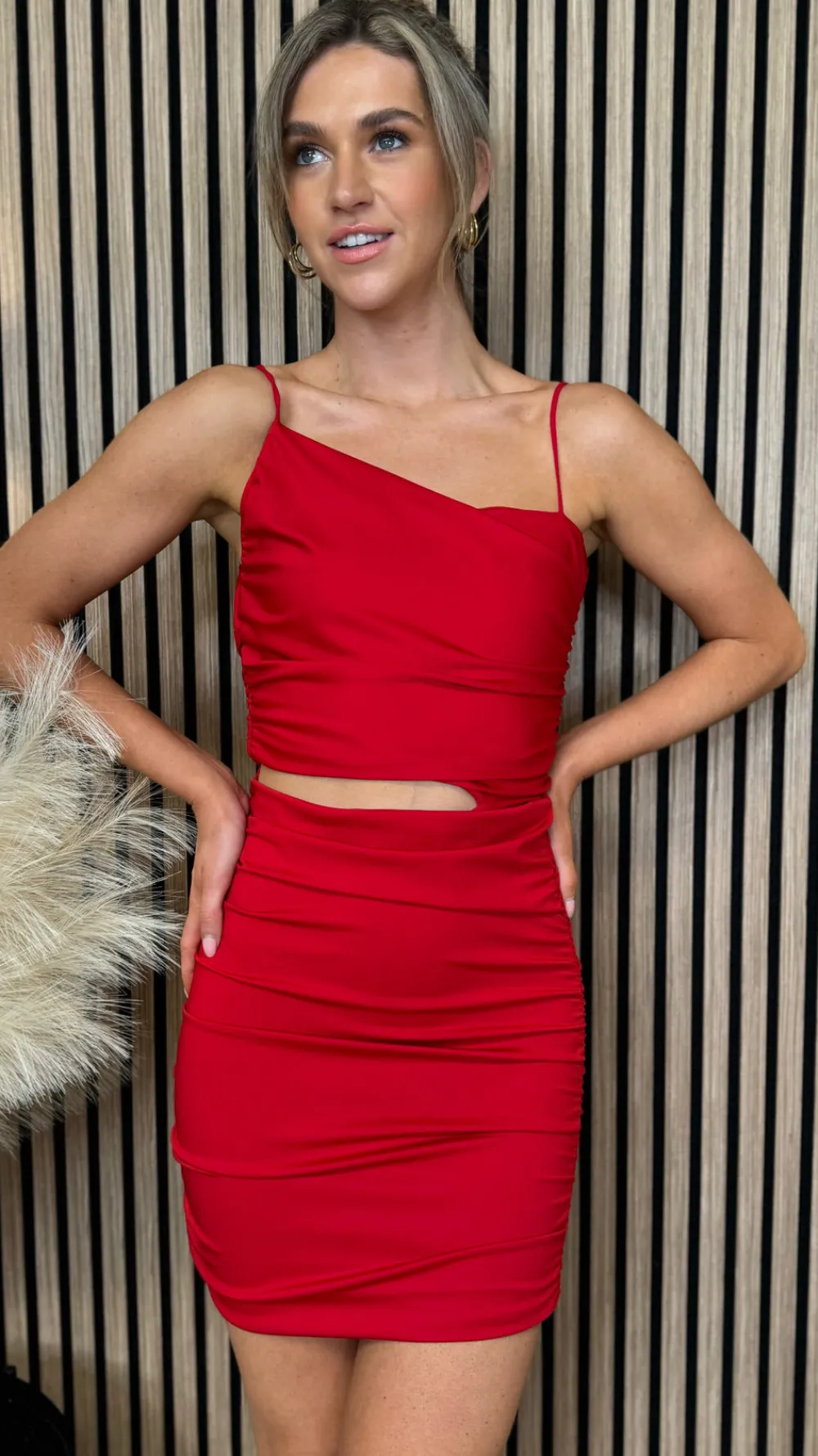 ariane_red_cut_out_cami_s_2.webp COPPEROSE Going Out Dresses | Occasion Dresses^Ariane Red Cut Out Cami Strap Mini Dress