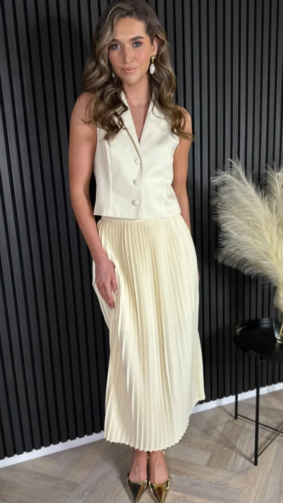 LUCCE Tops^Armelle Yellow Tailored Waistcoat