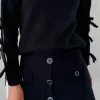 LUCCE Skirts & Shorts^Ashley Black Wool Finish Button Down Mini Skirt