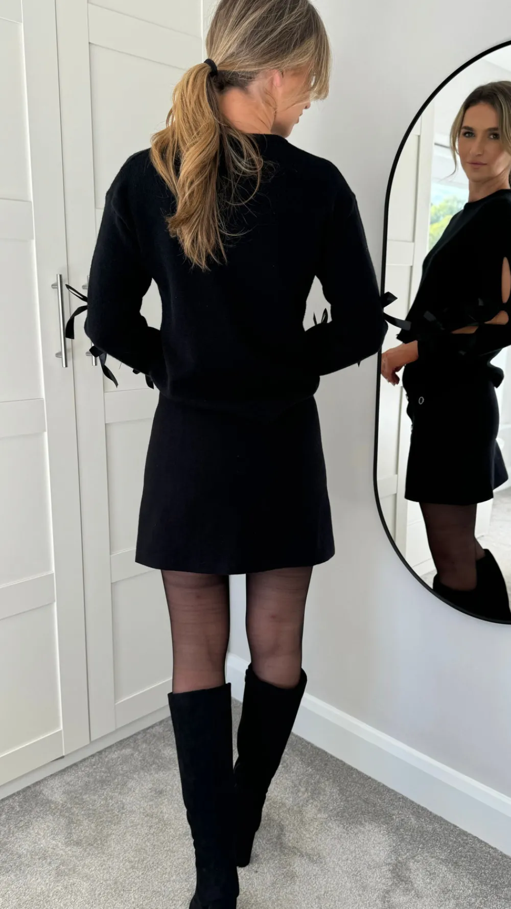 ashley_black_wool_finish__6.webp LUCCE Skirts & Shorts^Ashley Black Wool Finish Button Down Mini Skirt