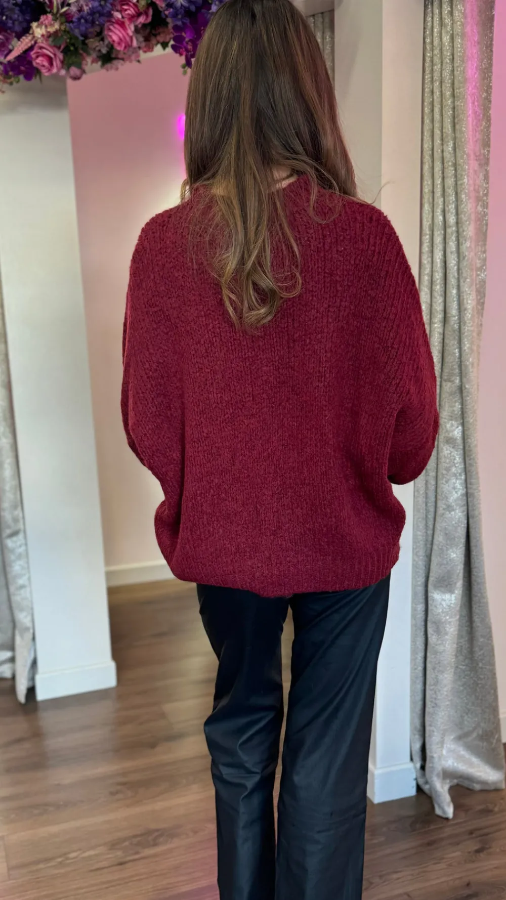 aston_burgundy_chunky_kni_4.webp BELLAVIE Knitwear^Aston Burgundy Chunky Knit Jumper