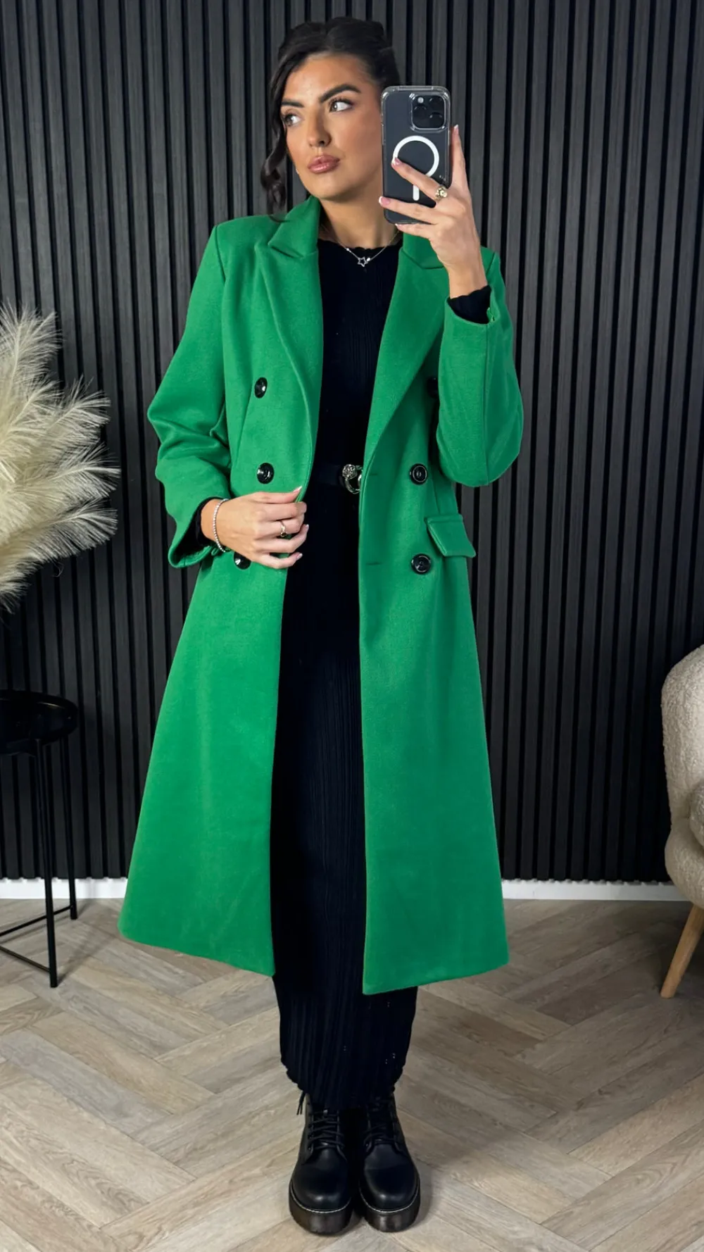 baldwin_green_midi_length_2.webp PARIS FASHION SHOPS Coats & Jackets^Baldwin Green Midi Length Coat