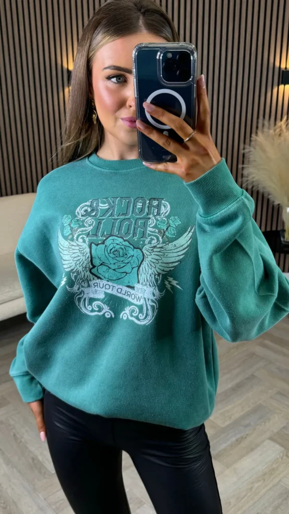 MISSI CLOTHING Knitwear | Hoodies + Sweatshirts^Becky Green 'Rock & Roll' Printed Sweatshirt