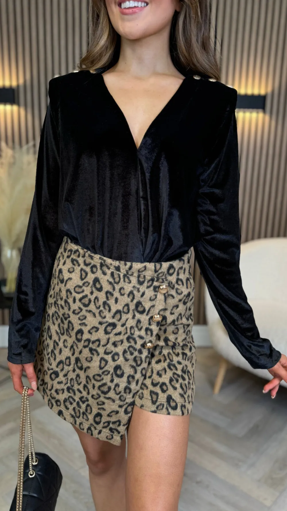 bexley_black_velvet_finis_1.webp UNIKA Tops^Bexley Black Velvet Finish Button Detail Bodysuit