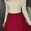 BABEZ LONDON Knitwear^Bianca Beige Soft Knit Bardot Jumper