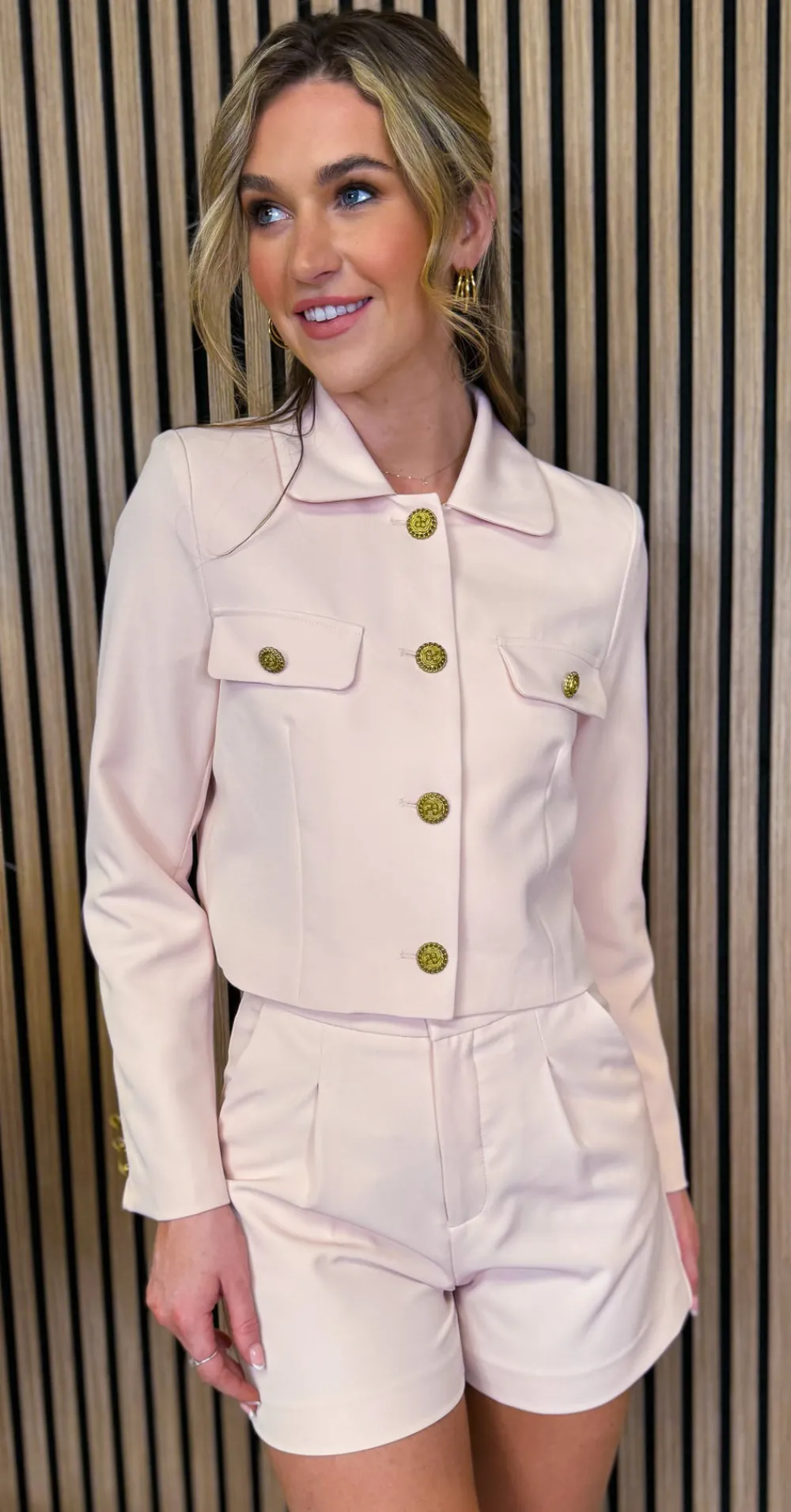 billie_dusky_pink_shorts__2.webp ATTENTIF Co-ords^Billie Dusky Pink Shorts & Jacket Co Ord