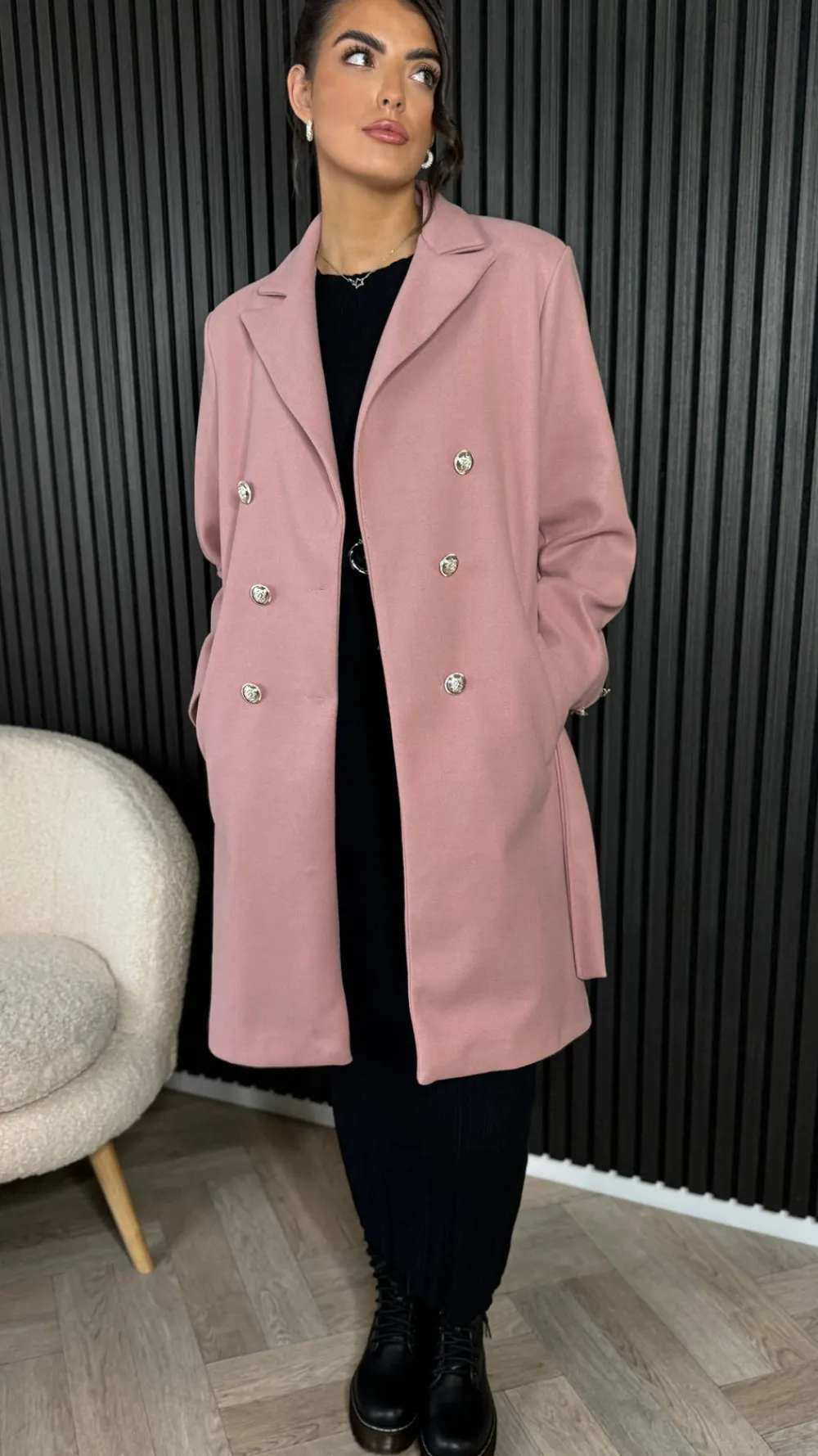 bonne_rose_pink_belted_mi_0.webp PARIS FASHION SHOPS Coats & Jackets^Bonne Rose Pink Belted Midi Coat