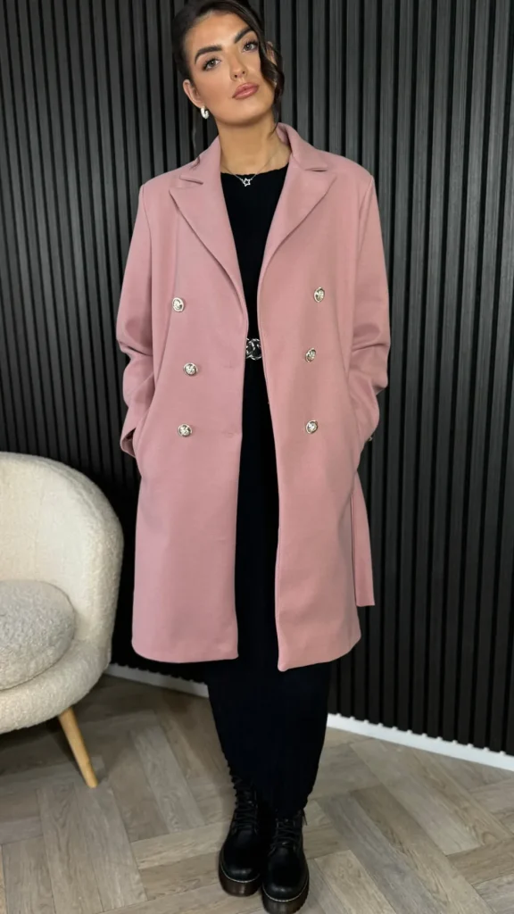 PARIS FASHION SHOPS Coats & Jackets^Bonne Rose Pink Belted Midi Coat