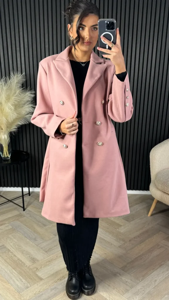 PARIS FASHION SHOPS Coats & Jackets^Bonne Rose Pink Belted Midi Coat
