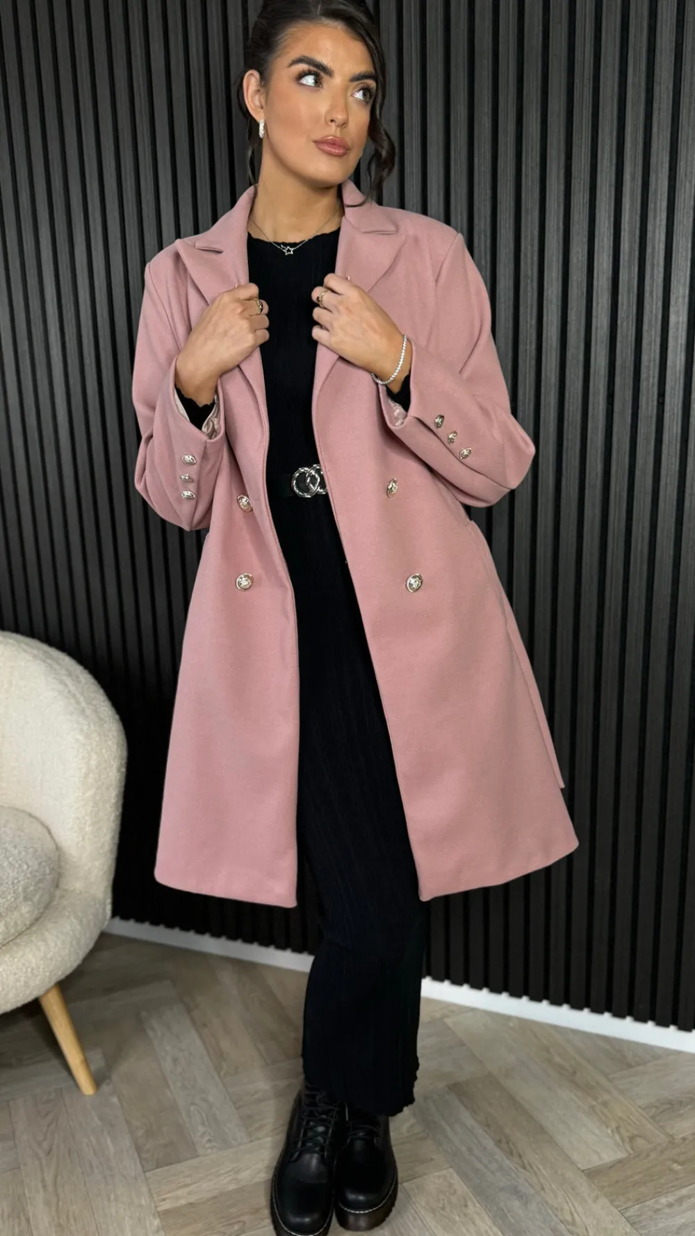 bonne_rose_pink_belted_mi_3.webp PARIS FASHION SHOPS Coats & Jackets^Bonne Rose Pink Belted Midi Coat