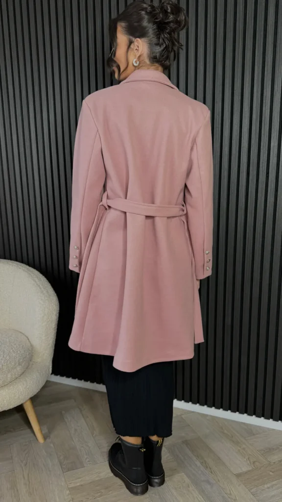 PARIS FASHION SHOPS Coats & Jackets^Bonne Rose Pink Belted Midi Coat