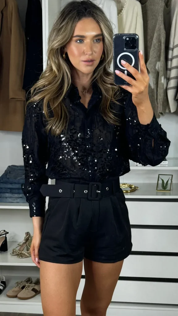 COPPEROSE Skirts & Shorts^Bowie Black Belted Shorts