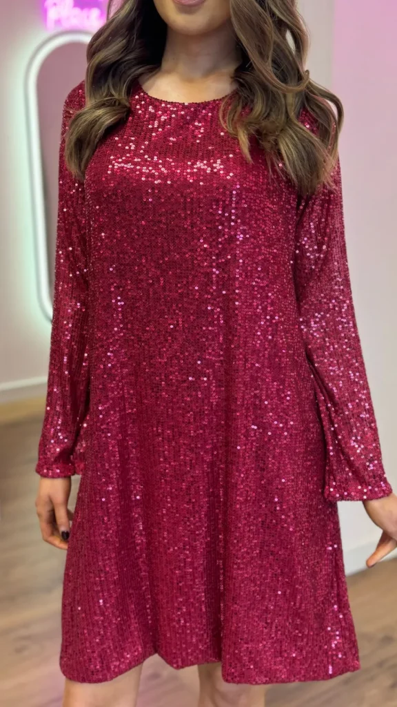 ESTEE BROWN Going Out Dresses | Occasion Dresses^Brogan Burgundy Bow Detail Sequin Mini Dress