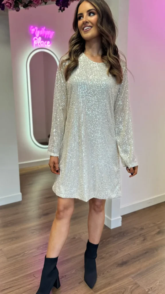 ESTEE BROWN Going Out Dresses | Occasion Dresses^Brogan Champagne Bow Detail Sequin Mini Dress