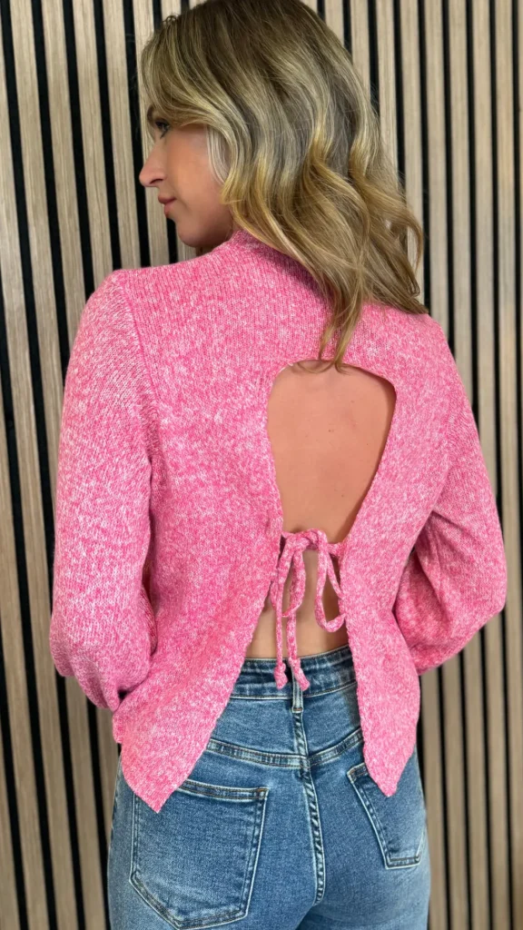 LUCCE Tops | Knitwear^Bronagh Rose Pink Knitted Tie Back Jumper