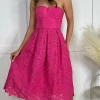 PARIS FASHION SHOPS Going Out Dresses | Occasion Dresses^Bronwyn Fuchsia Bandeau Floral Patterned Midi Dress