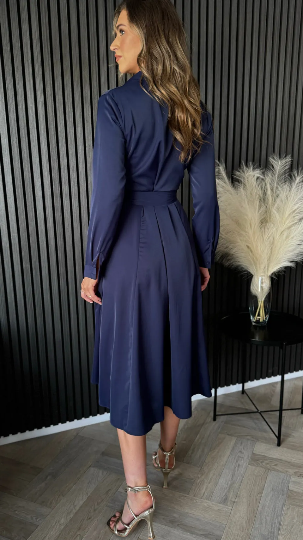 cara_navy_belted_shirt_mi_4.webp GIRL IN MIND Going Out Dresses | Occasion Dresses^Cara Navy Belted Shirt Midi Dress