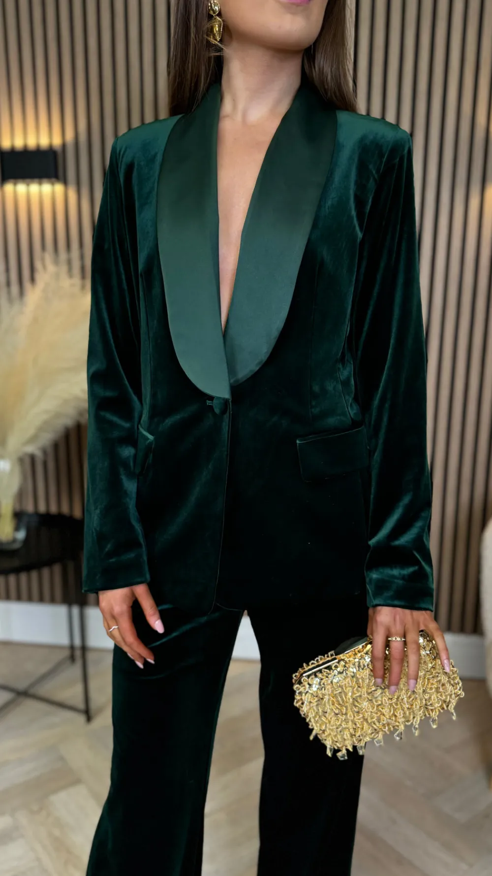 carina_forest_green_velve_6.webp ATTENTIF Co-ords | Blazers^Carina Forest Green Velvet Trousers & Blazer Co-Ord