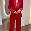 ATTENTIF Co-ords | Blazers^Carina Red Velvet Trousers & Blazer Co-Ord