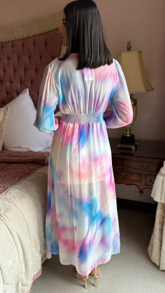 ELLE STYLE Going Out Dresses | Occasion Dresses^Carmen Pink & Blue Multi Ombre Printed Midi Dress