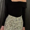 UNIKA Skirts & Shorts^Carolyn Beige Sequin Tweed Effect Skort