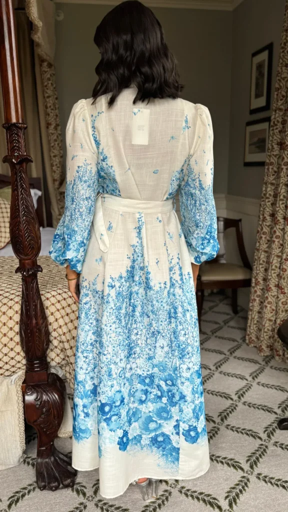 TIMELY Going Out Dresses | Occasion Dresses^Cassie Beige & Blue Floral Printed Midi Dress