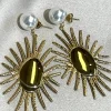 PARIS FASHION SHOPS Jewellery^Cece Pearl & Gold Detail Large Style Earrings