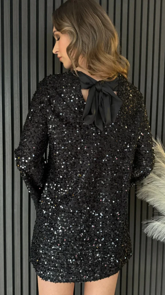 VERA LUCY Going Out Dresses | Occasion Dresses^Cerys Black Sequin Back Bow Detail Mini Dress