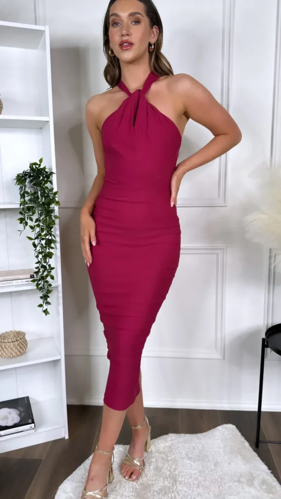 VESPER Going Out Dresses | Occasion Dresses^Cezanne Rasberry Midaxi Dress